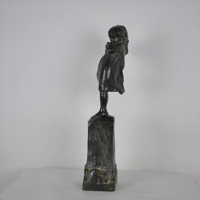 Robin Shippard, Fillette Au Chiot, 1901, Bronze-SYQ-1146785