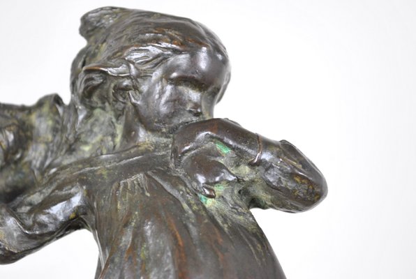 Robin Shippard, Fillette Au Chiot, 1901, Bronze-SYQ-1146785