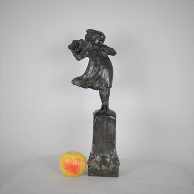 Robin Shippard, Fillette Au Chiot, 1901, Bronze-SYQ-1146785