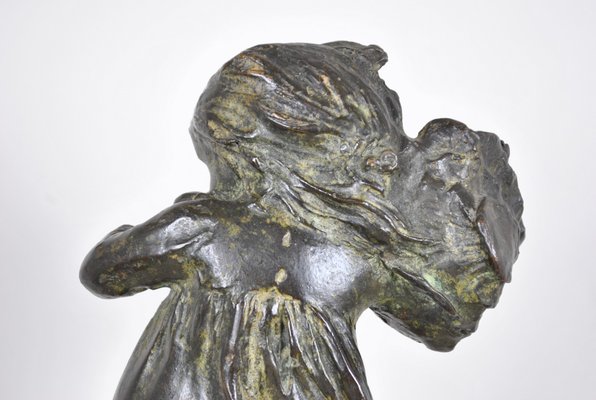 Robin Shippard, Fillette Au Chiot, 1901, Bronze-SYQ-1146785