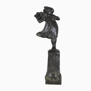 Robin Shippard, Fillette Au Chiot, 1901, Bronze-SYQ-1146785