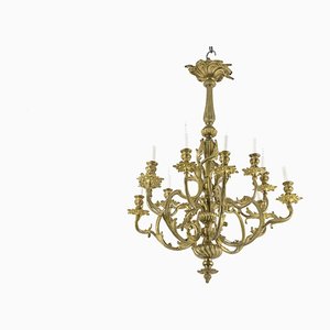 Rocaille Style Chandelier in Gilt Bronze, 1880s-CEJ-672360