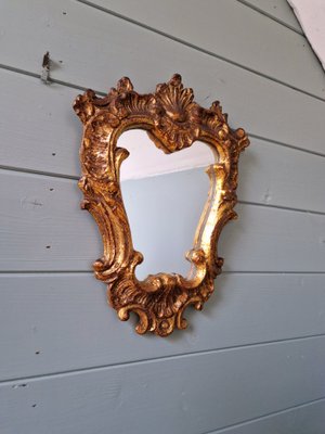 Rocaille Style Mirror in Gilded Stucco, Late 19th Century-FAX-2040453