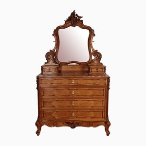 Rocaille Style Walnut Psyche Chest of Drawers from Maison Guinand-Le Glas, 1900s-RVK-1435845