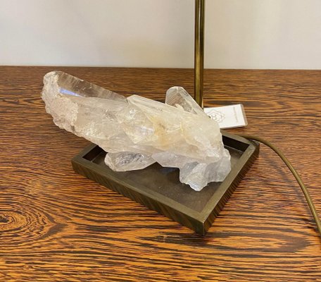 Rock Crystal, Quartz & Bronze Table Lamp, France, 1970s-OLQ-1791364