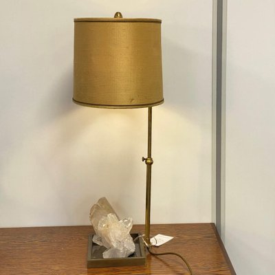 Rock Crystal, Quartz & Bronze Table Lamp, France, 1970s-OLQ-1791364