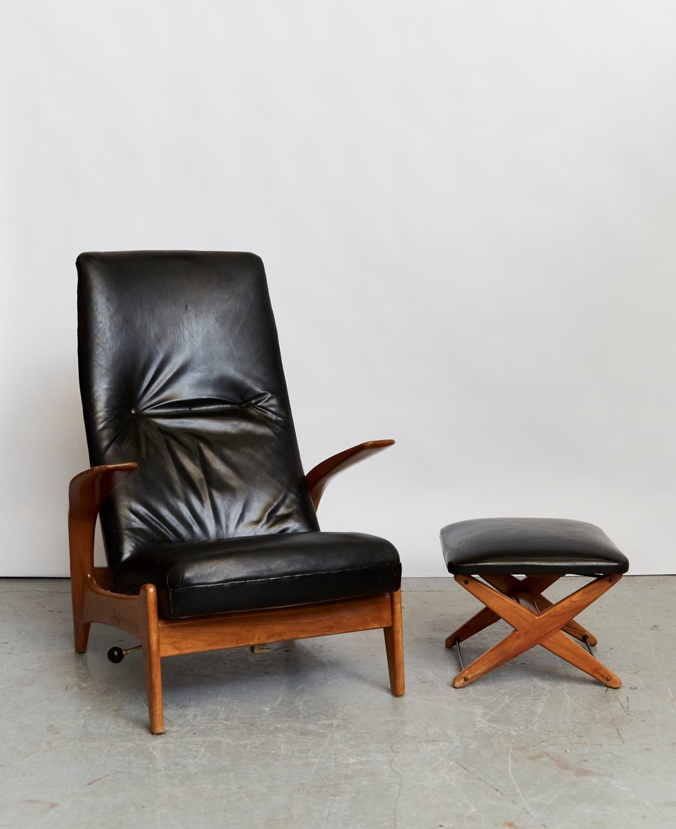 Rock'n Rest Chair & Ottoman by Rolf Rastad & Adolf Relling for Arnestad Bruk, 1950s, Set of 2