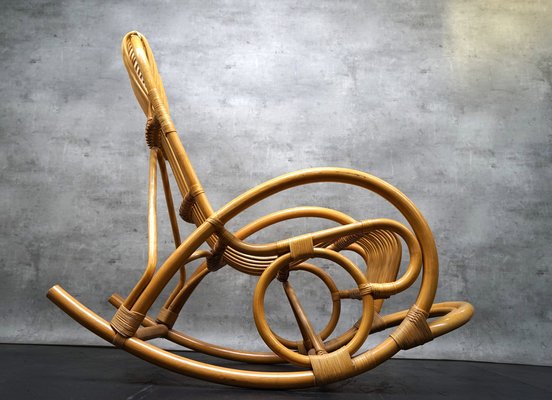 Rocking Chair in Bamboo, Italy, 1970s-CIP-1742797