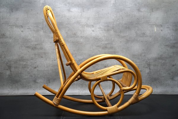 Rocking Chair in Bamboo, Italy, 1970s-CIP-1742797