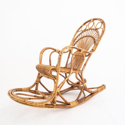 Rocking Chair in Bamboo, Italy, 1970s-UPW-1736423