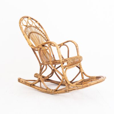 Rocking Chair in Bamboo, Italy, 1970s-UPW-1736423