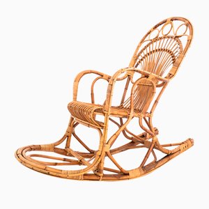 Rocking Chair in Bamboo, Italy, 1970s-UPW-1736423