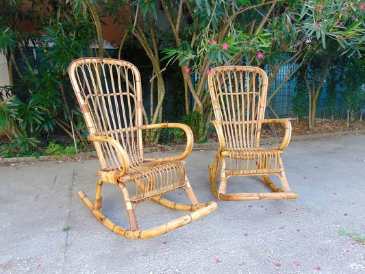 Rocking Chair in Bamboo, Set of 2-GZF-1338299