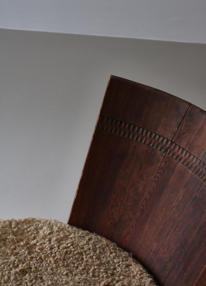 Rocking Chair in Sheepskin & Pine from Svensk Hemslöjd, Sweden, 1920s