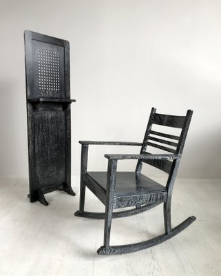 Rocking Chair & Travel Confessional from Baker and Co, 1930s, Set of 2-FQ-748743