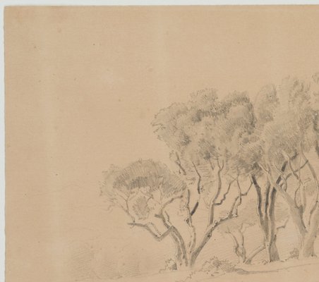 Rocky Landscape with Trees, 19th-century, Pencil-OJR-1273406