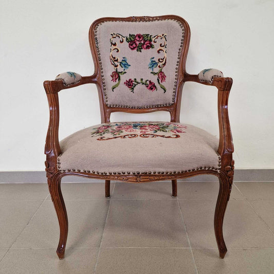 Rococo Armchair with Tapestry