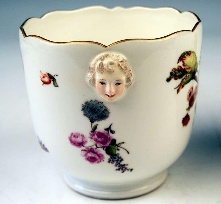 Rococo Cachepots with Blossom Decor from Meissen, 1750s, Set of 2