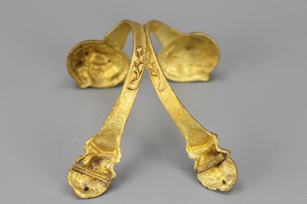 Rococo French Gilt Bronze Curtain Holders, 1920s, Set of 2-KEG-1399543