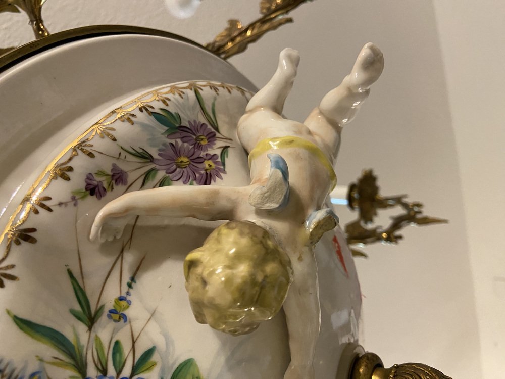 Rococo Gold Bronze & Brass, Porcelain