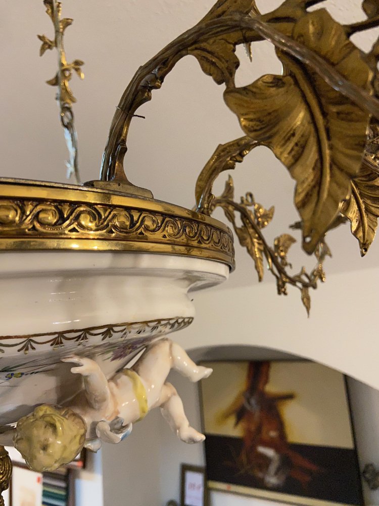 Rococo Gold Bronze & Brass, Porcelain