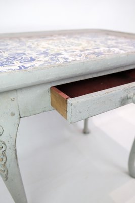 Rococo Grey Painted Tiled Table, 1780s-UY-1816960