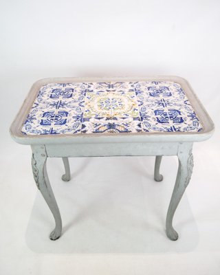 Rococo Grey Painted Tiled Table, 1780s-UY-1816960