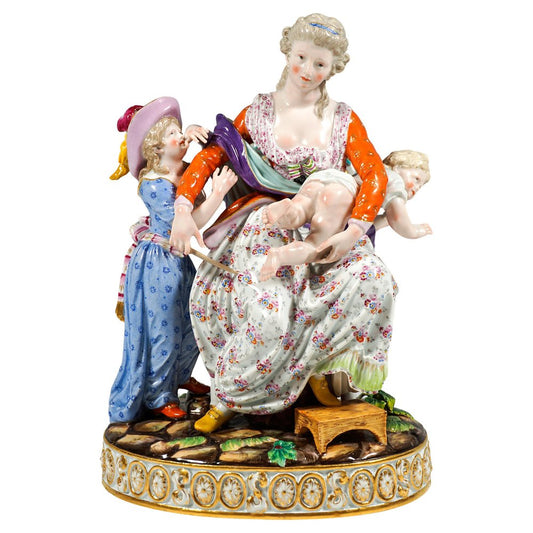 Rococo Love and Indulgence Figurine Group by J.C. Schönheit for Meissen, 1840s