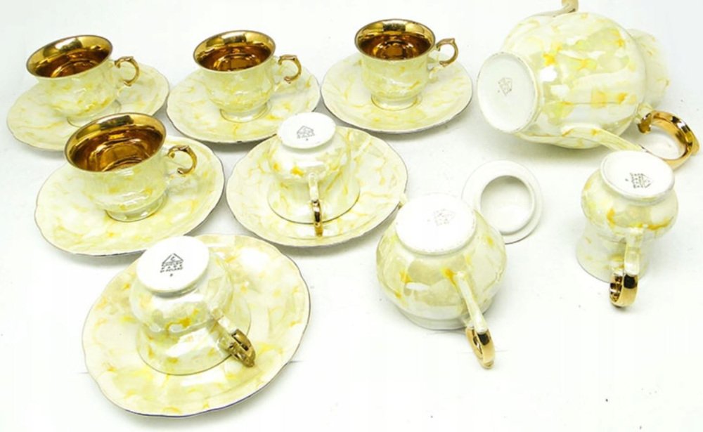 Rococo Style 520 Coffee Service, Ćmielów, Poland, 1960s, Set of 15