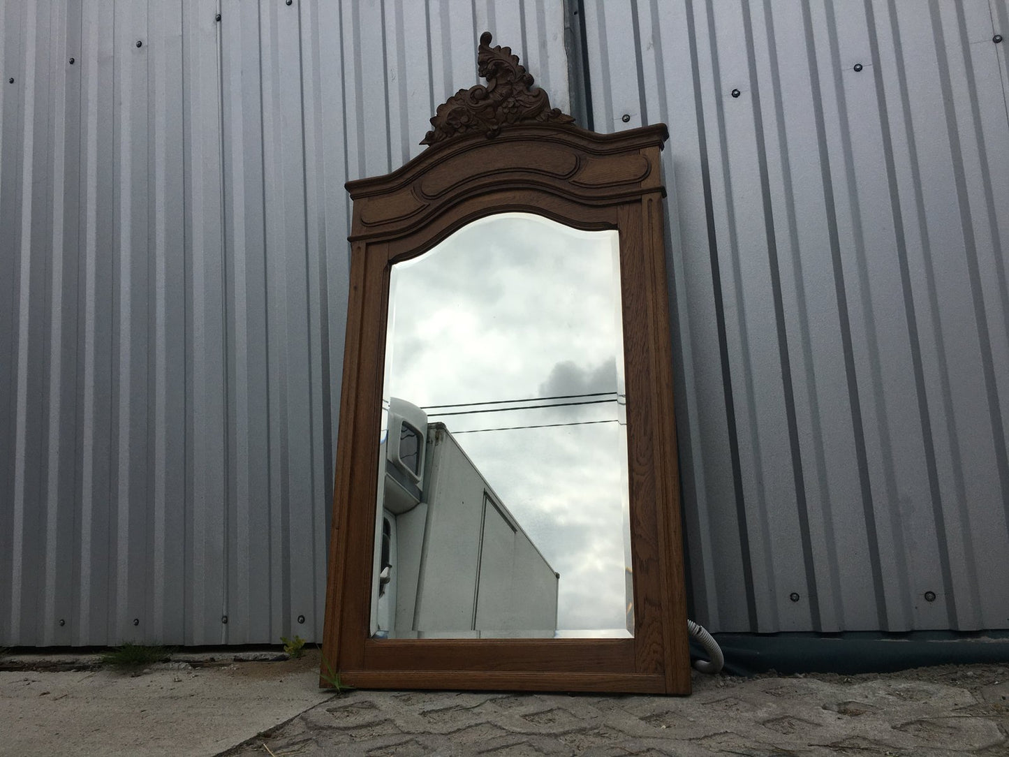 Rococo Style Carved Oak Mirror, 1920s