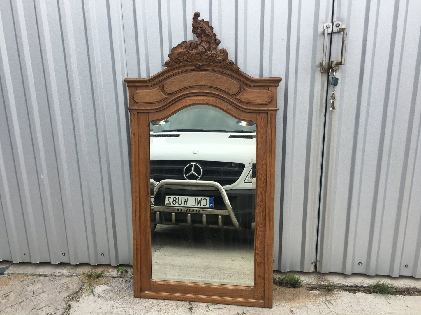 Rococo Style Carved Oak Mirror, 1920s