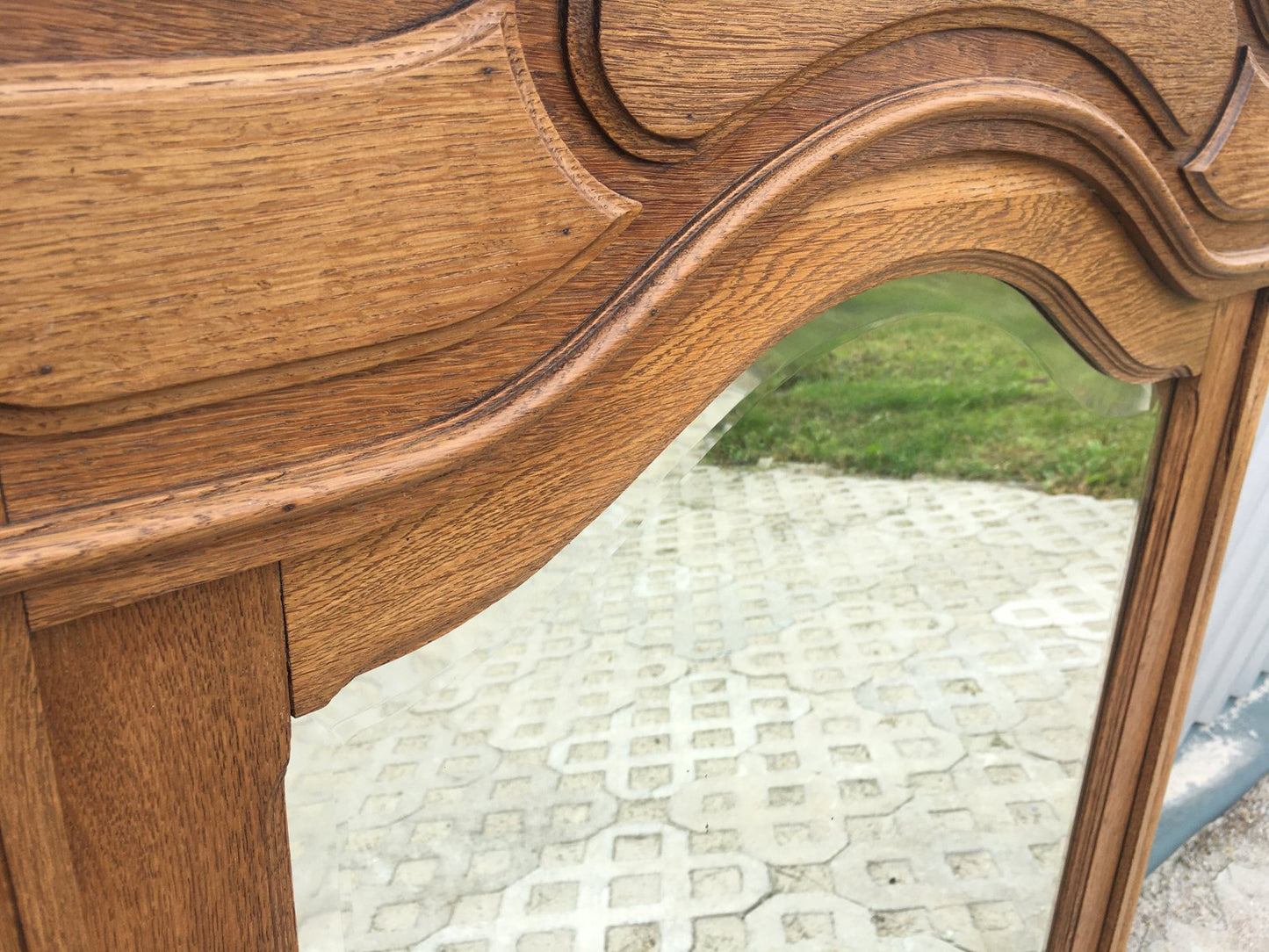 Rococo Style Carved Oak Mirror, 1920s