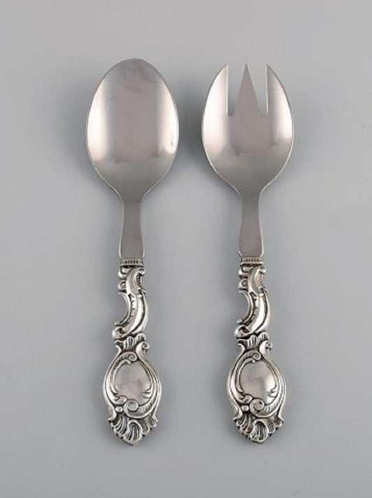 Rococo Style Danish Silver Cutlery, 1940s, Set of 5