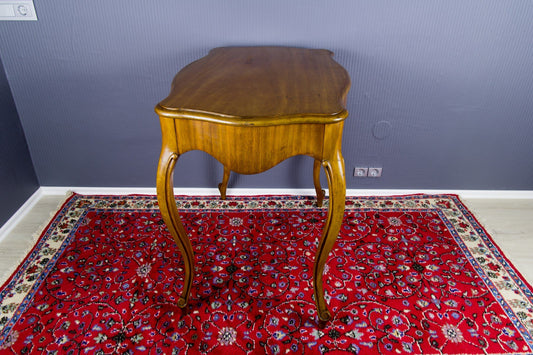 Rococo Style French Walnut Dining Table, 1930s