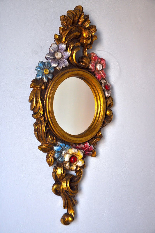 Rococo Style Golden Acacia Mirror, 1960s