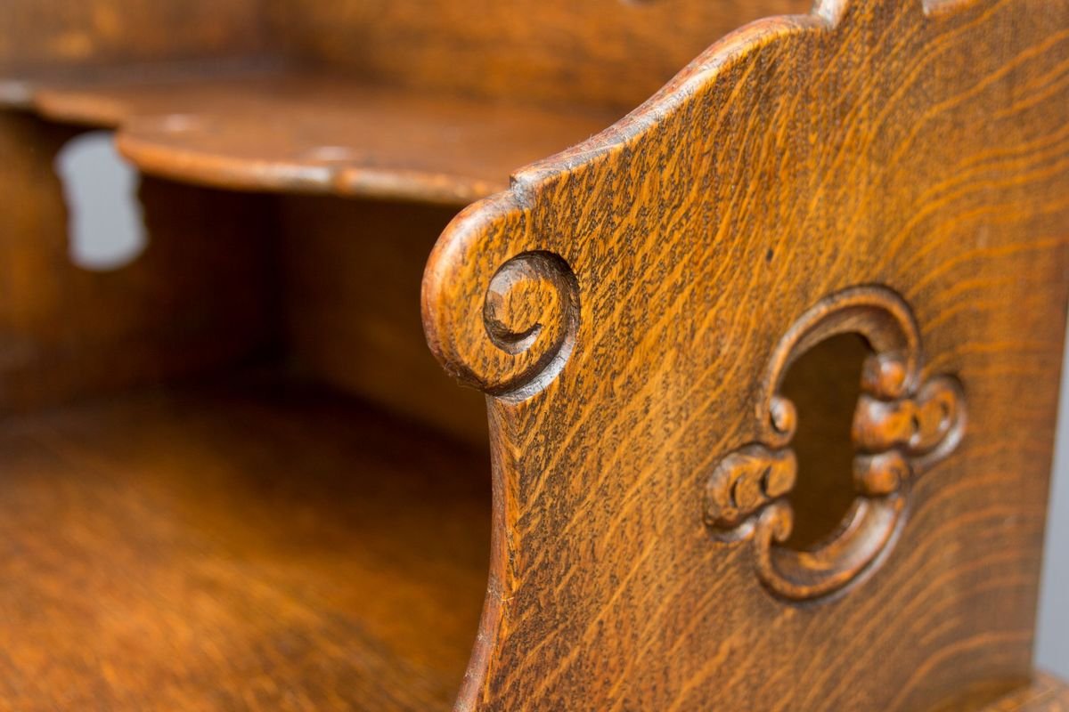 Rococo Style Oak Nightstand or Side Table, 1930s