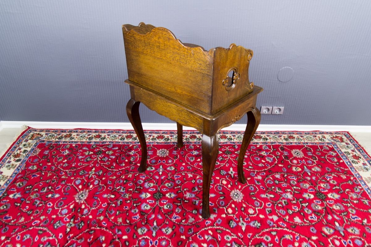 Rococo Style Oak Nightstand or Side Table, 1930s