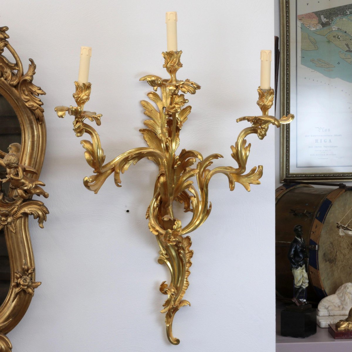 Rococo Style Wall Sconces, Set of 2