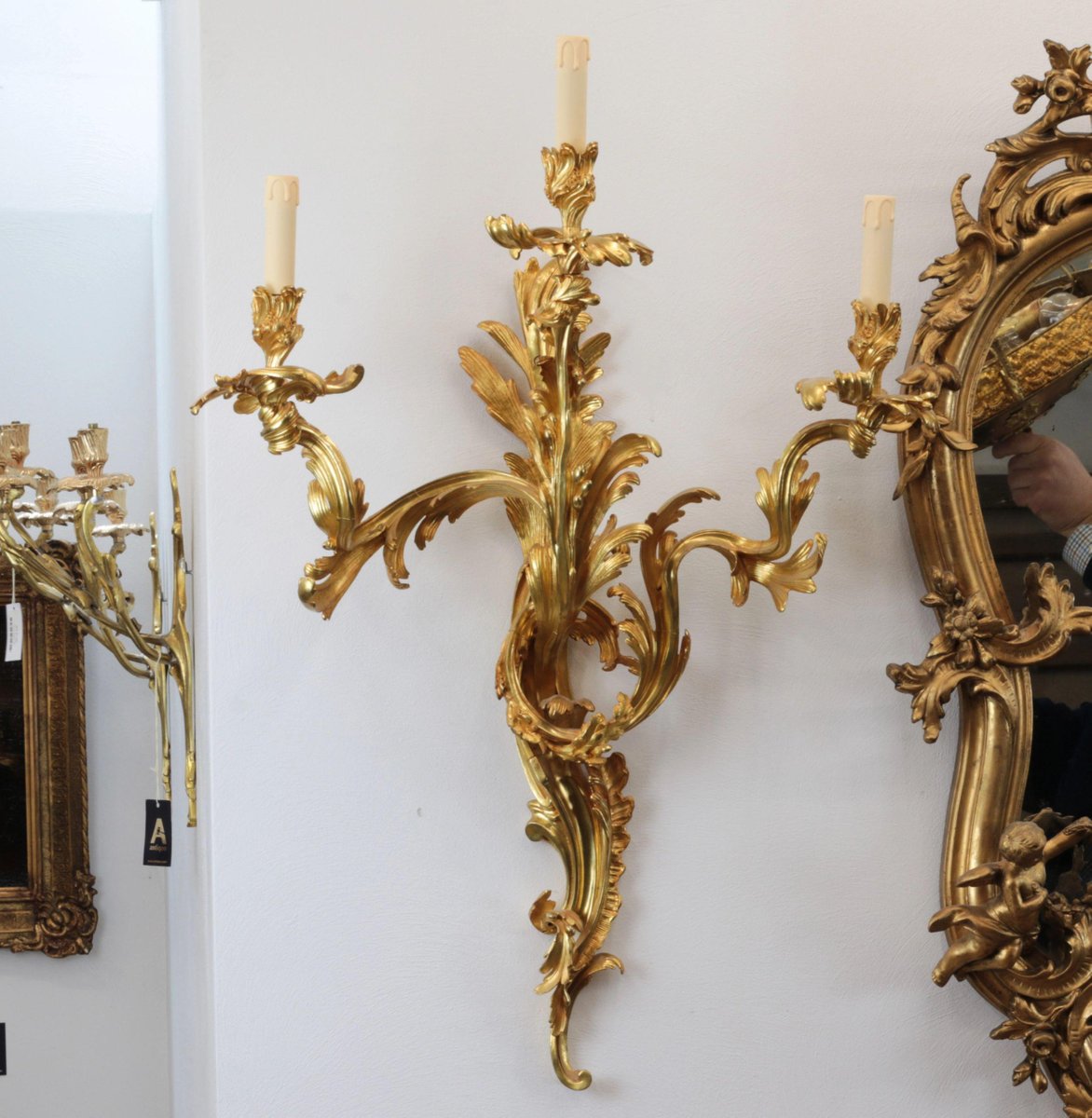 Rococo Style Wall Sconces, Set of 2