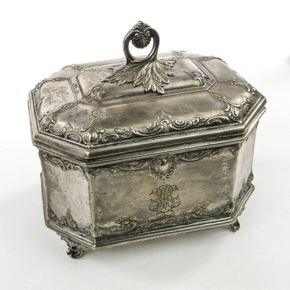 Rococo Sugar Bowl in Plated Brass from Norblin, Warsaw, Poland, 1900s