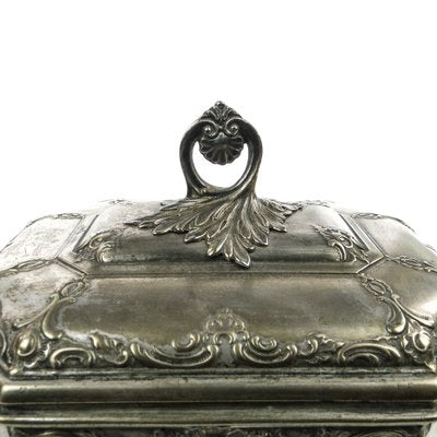 Rococo Sugar Bowl in Plated Brass from Norblin, Warsaw, Poland, 1900s-BKO-1802184