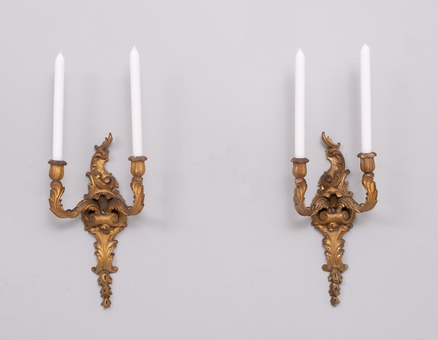 Rococo Wall Candleholders, 1920s, Set of 2