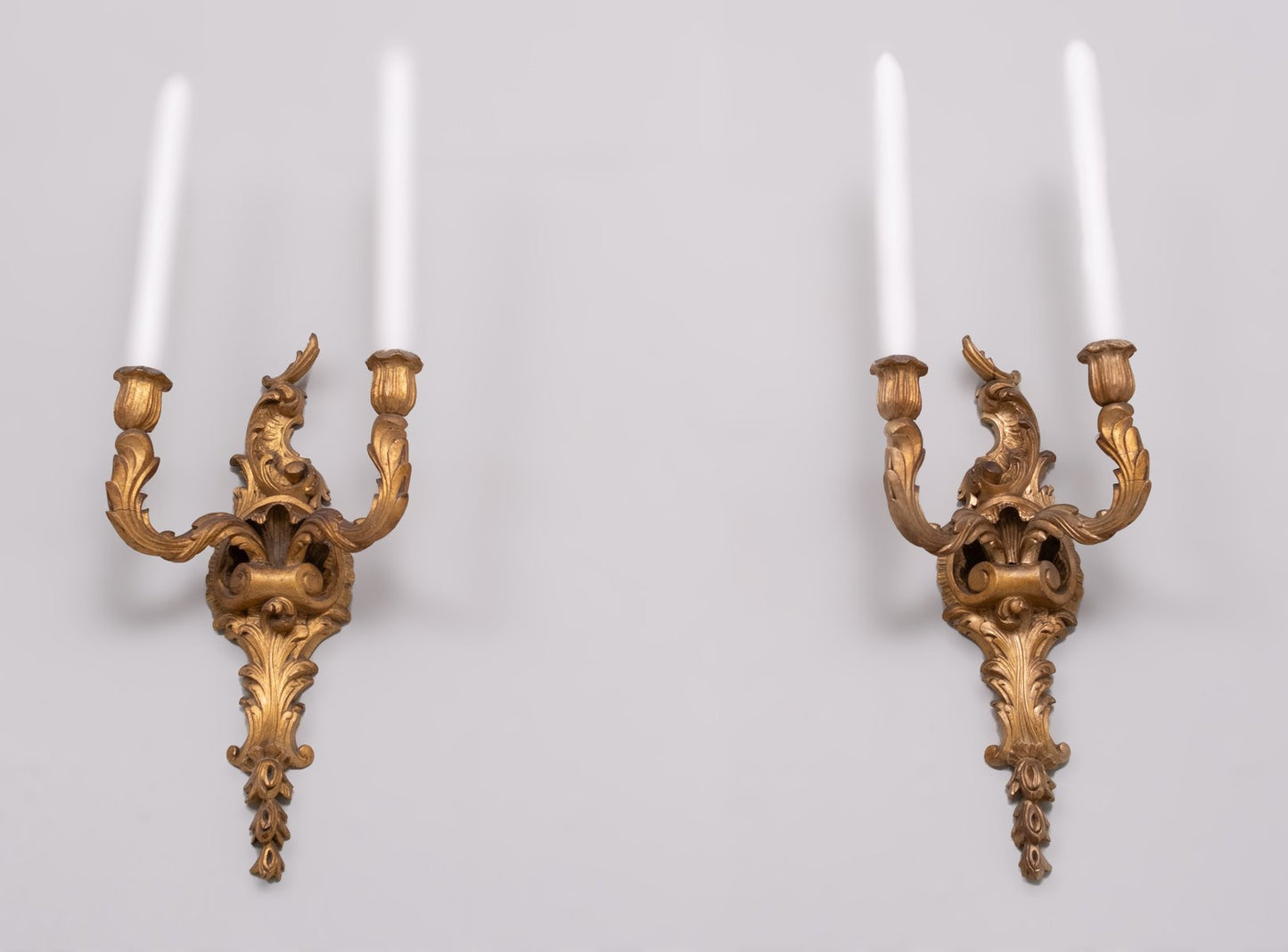 Rococo Wall Candleholders, 1920s, Set of 2