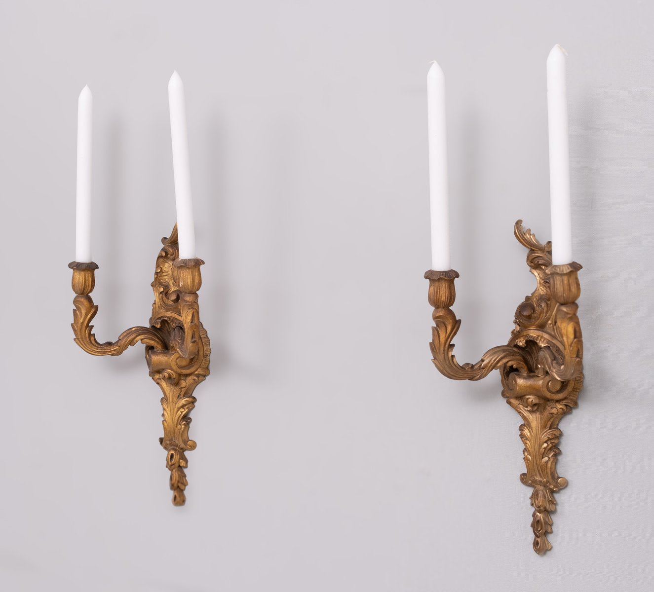 Rococo Wall Candleholders, 1920s, Set of 2