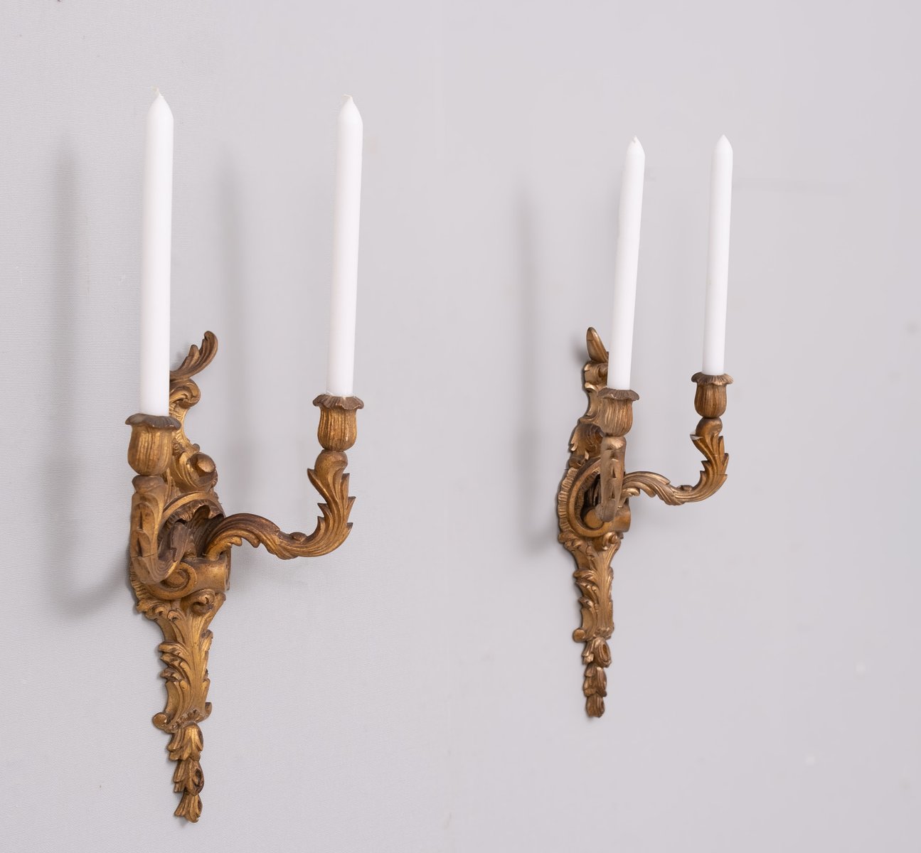 Rococo Wall Candleholders, 1920s, Set of 2