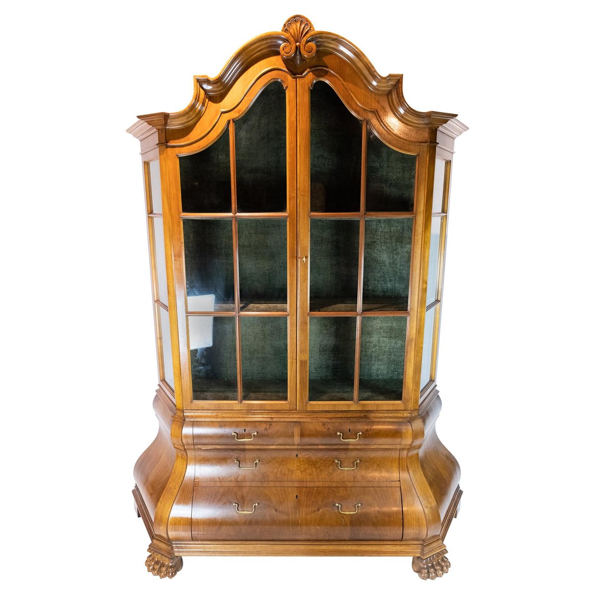 Rococo Walnut and Glass Cabinet, 1910