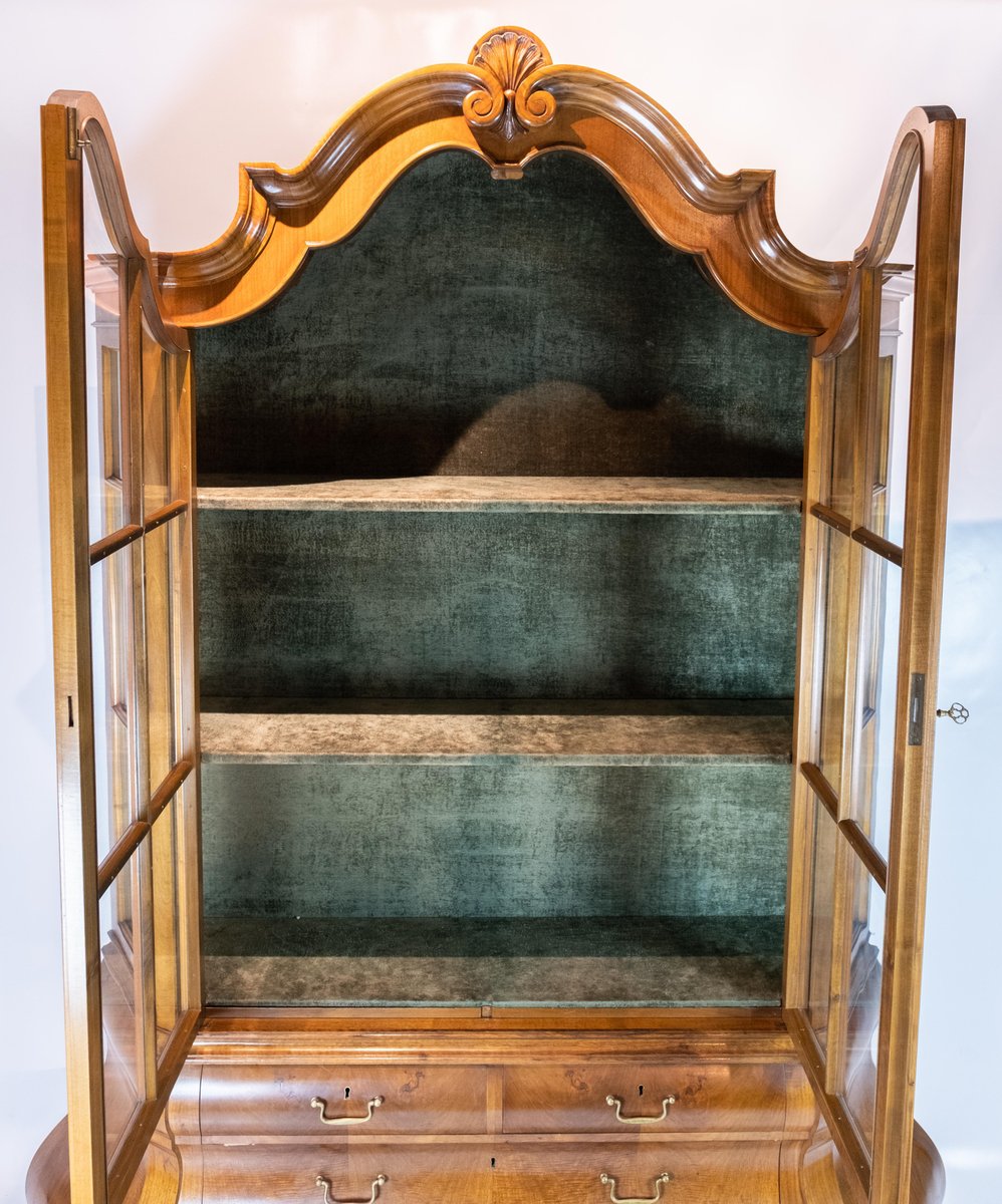 Rococo Walnut and Glass Cabinet, 1910