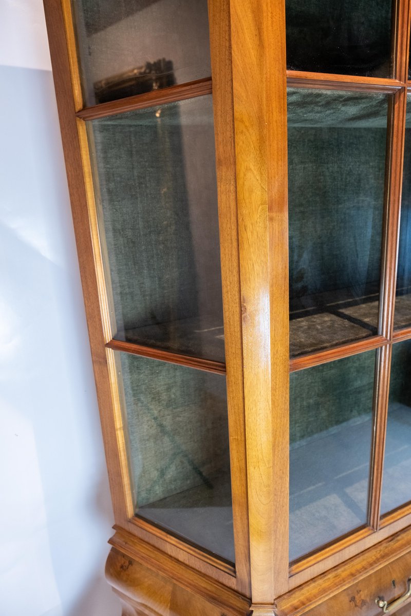 Rococo Walnut and Glass Cabinet, 1910