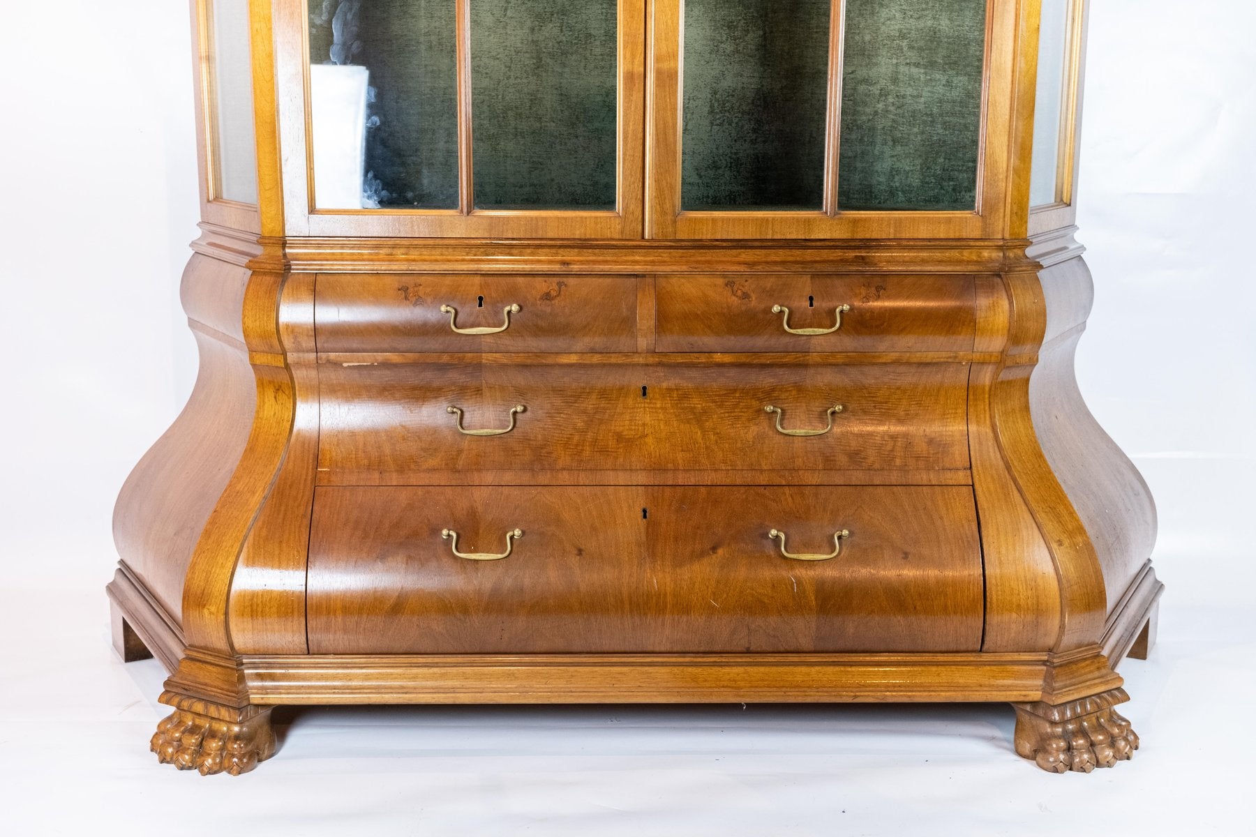 Rococo Walnut and Glass Cabinet, 1910