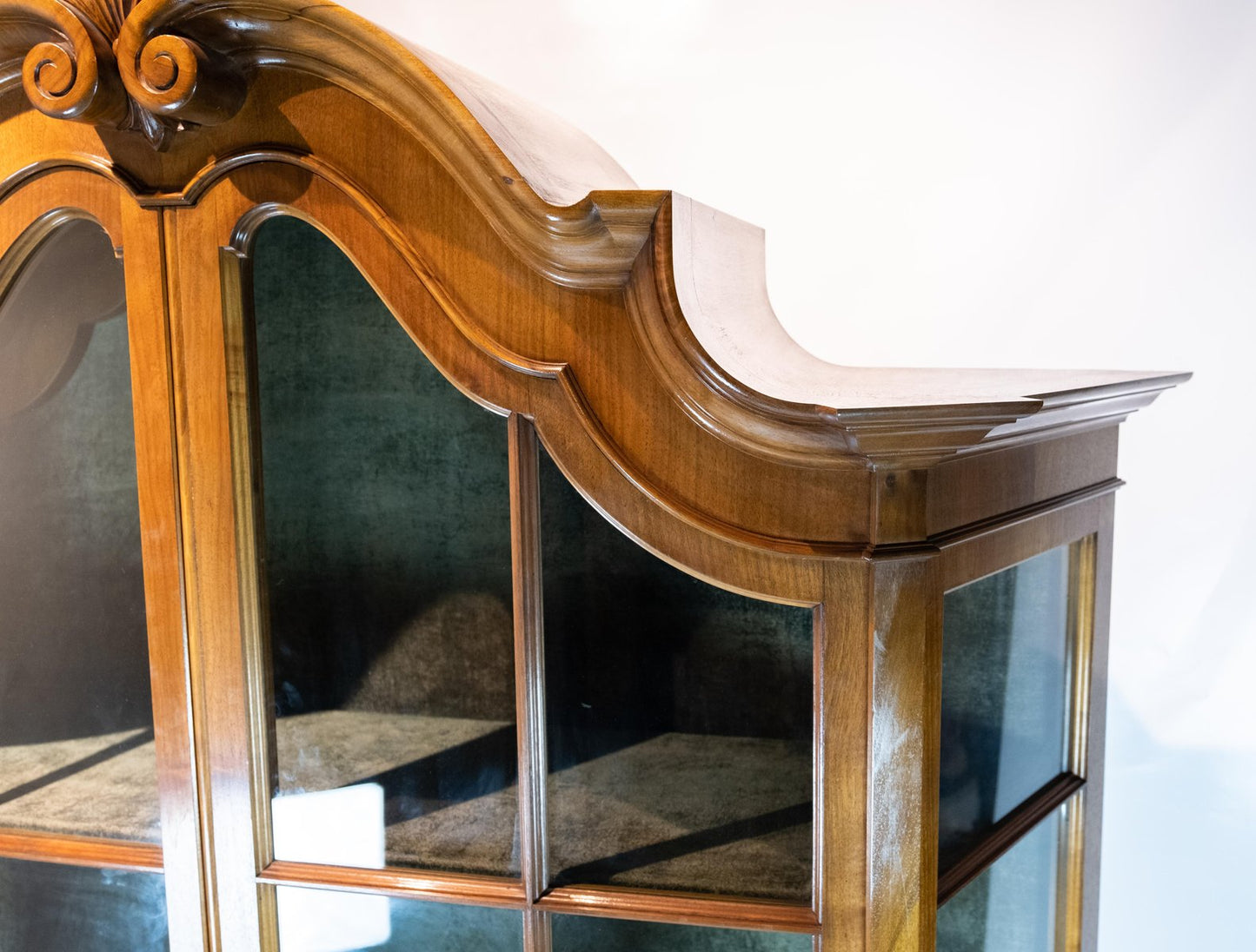 Rococo Walnut and Glass Cabinet, 1910